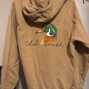 Old South Tan Hoodie with Duck Graphic